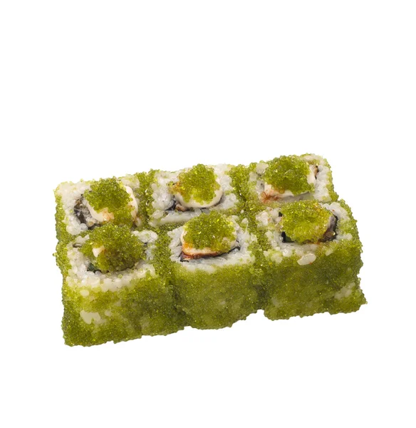 Rolo de sushi isolado em branco — Fotografia de Stock
