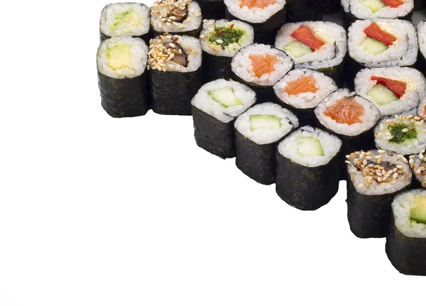 Набор суши, изолированный на белом — стоковое фото