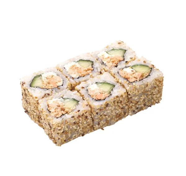 Sushi-Rolle isoliert auf weiß — Stockfoto