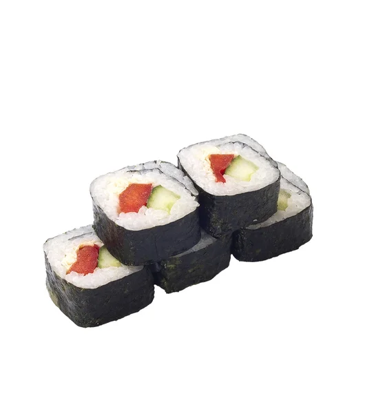 Rollo de sushi aislado en blanco — Foto de Stock
