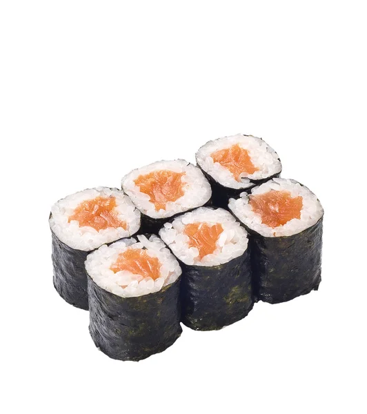Rollo de sushi aislado en blanco — Foto de Stock