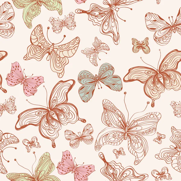 Fond de papillon sans couture — Image vectorielle