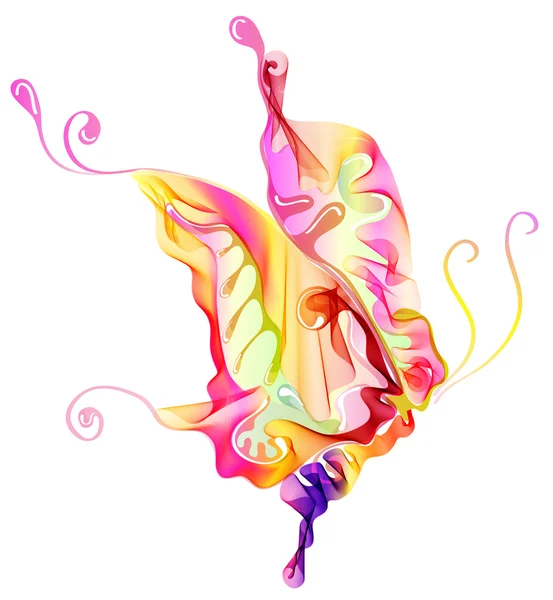 Suave mariposa abstracta de colores — Vector de stock