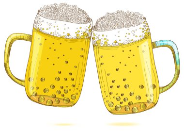 iki bira bardağı ve bira