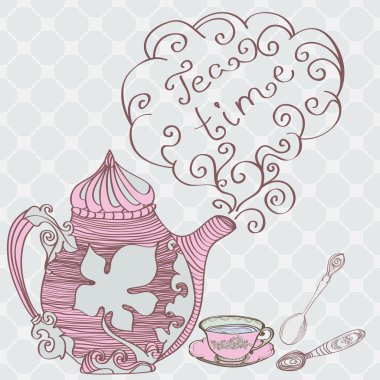 Tea time background clipart