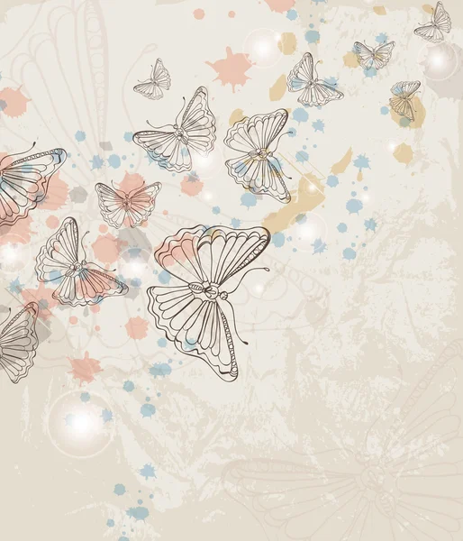 Гранж фон с бабочкой — стоковый вектор