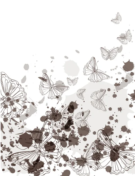 Grunge background with butterfly — Stock Vector