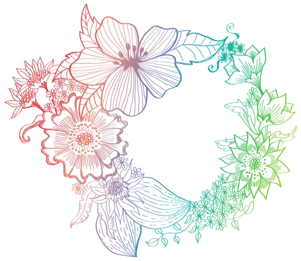 ロマンチックなカラフルな花の背景 — ストックベクタ