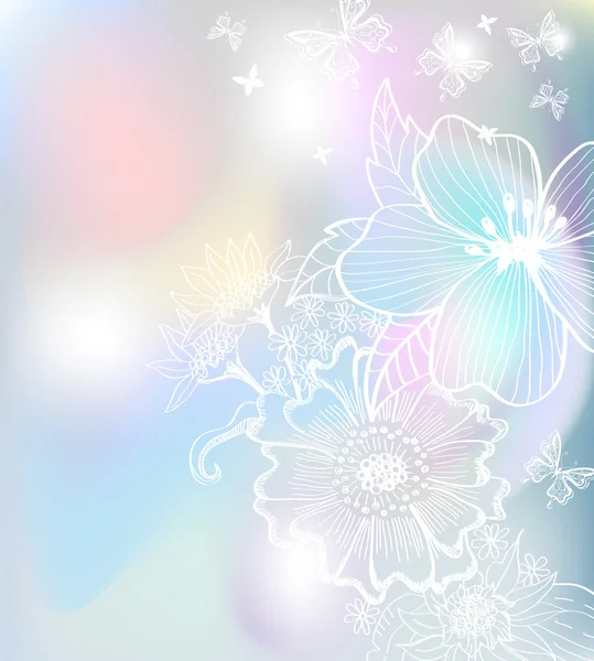 Romantique fond de fleur colorée — Image vectorielle