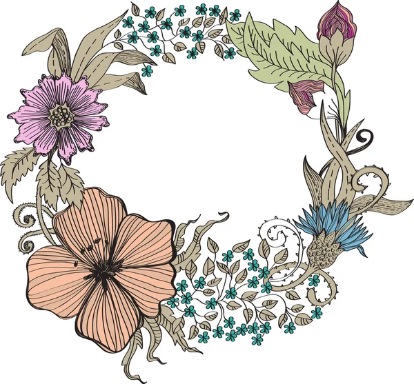 ロマンチックなカラフルな花の背景 — ストックベクタ