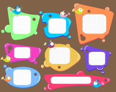 Speech bubbles set, color clipart