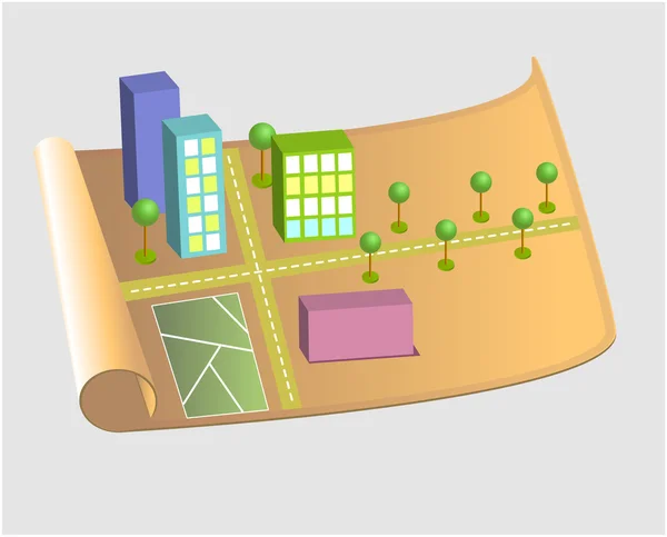 Mapa da cidade — Vetor de Stock