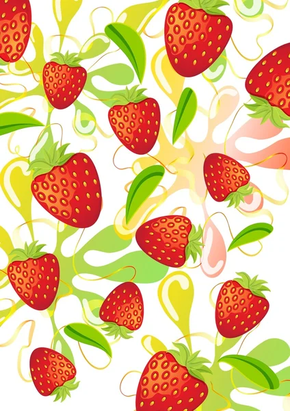 Farbenfroher Erdbeer-Hintergrund — Stockvektor