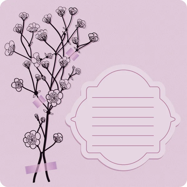 Kwiatowy fioletowy karta — Wektor stockowy