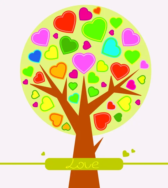 Resumo Valentim árvore do coração —  Vetores de Stock