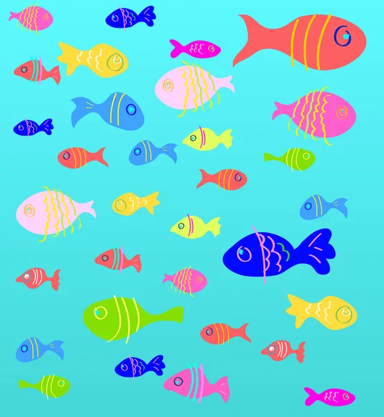 Contexte avec des poissons — Image vectorielle