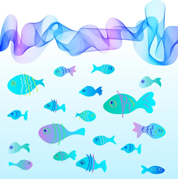 Contexte avec des poissons — Image vectorielle