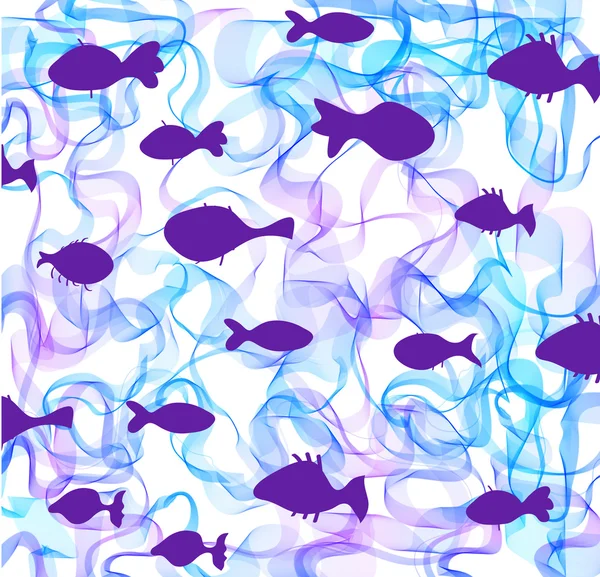 Fond abstrait avec des poissons — Image vectorielle