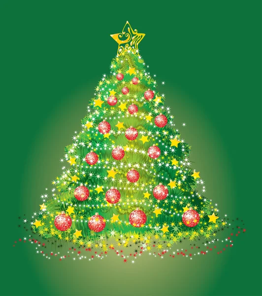 Cartão com uma árvore de pele de Natal —  Vetores de Stock