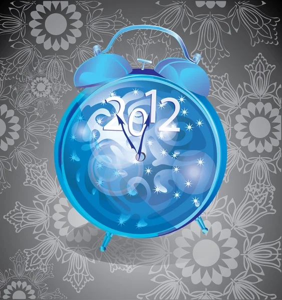 Zarif yeni yıl arka plan ile masa saati — Stok Vektör
