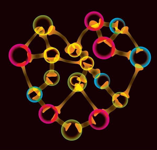 Molécule coeur — Image vectorielle