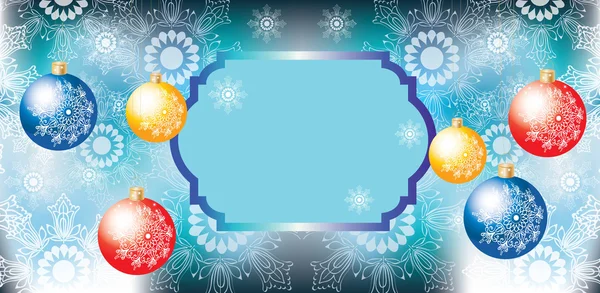 Elegant Christmas background with colorful decoration balls and — Stockvector
