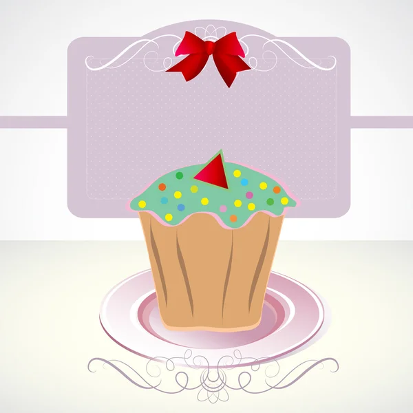 Carta con cupcake — Vettoriale Stock