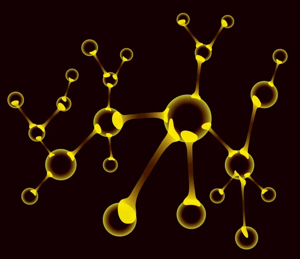 Yellow molecule — Stock Vector