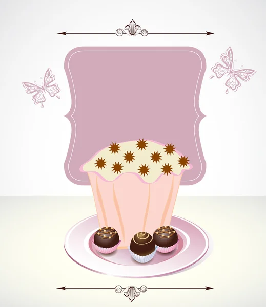 Kort med cupcake — Stock vektor