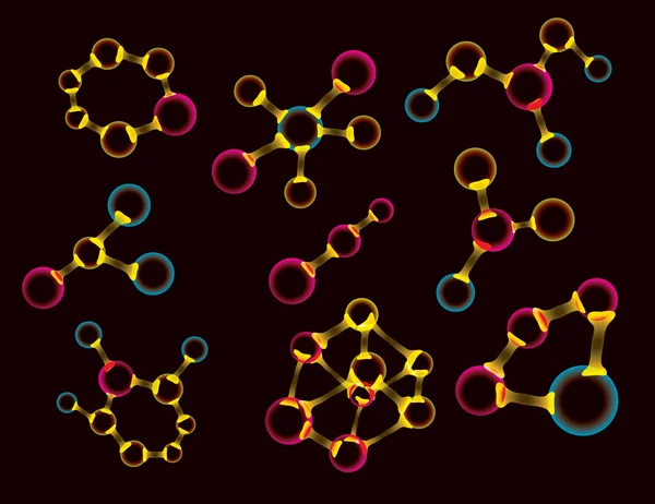 Conjunto de moléculas — Archivo Imágenes Vectoriales
