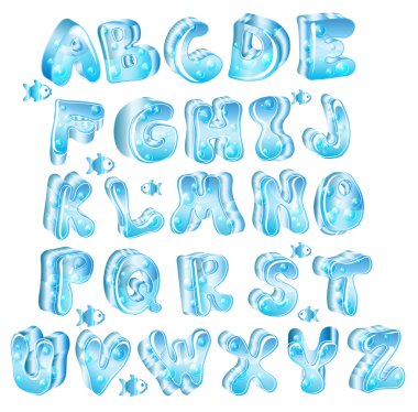 güzel parlak mavi alfabesi