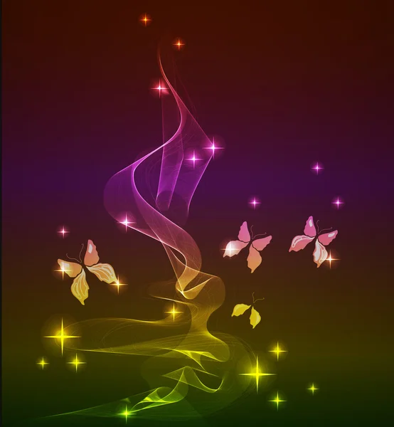 Fondo abstracto con mariposa — Vector de stock