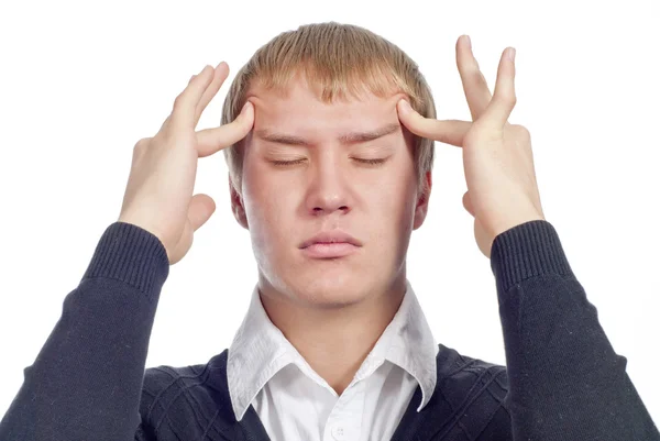 Handsome man with headache — Stock Photo, Image