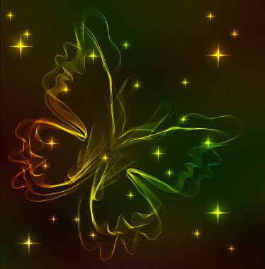 Colorful abstract butterfly over dark clipart