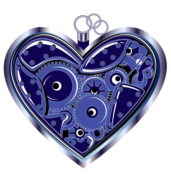 Mechanical Valentine heart — Stock Vector