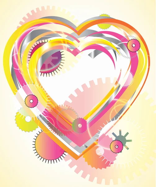 Mekaniska ljus valentine hjärta — Stock vektor