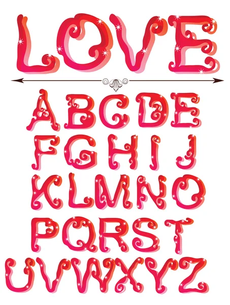かわいい赤のアルファベット — ストックベクタ