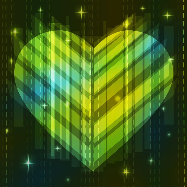 Green abstract heart — Stock Vector