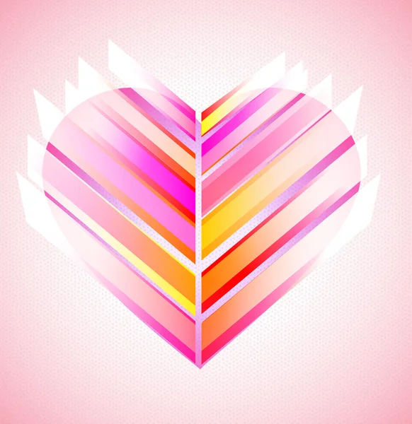 분홍색과 빨간색 현대 추상 심장 — 스톡 벡터