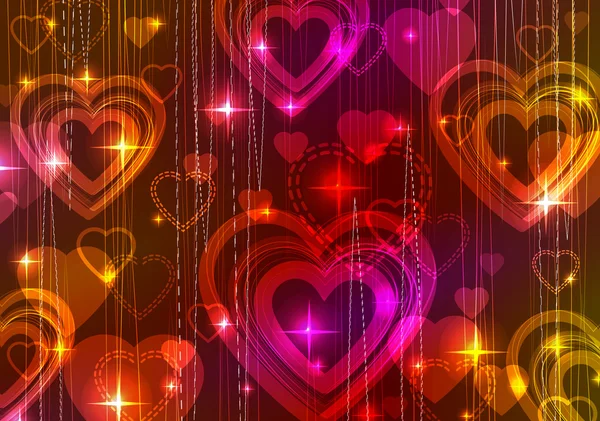 Valentijn achtergrond met harten — Stockvector