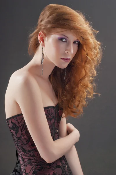 Bella donna capelli rossi — Foto Stock