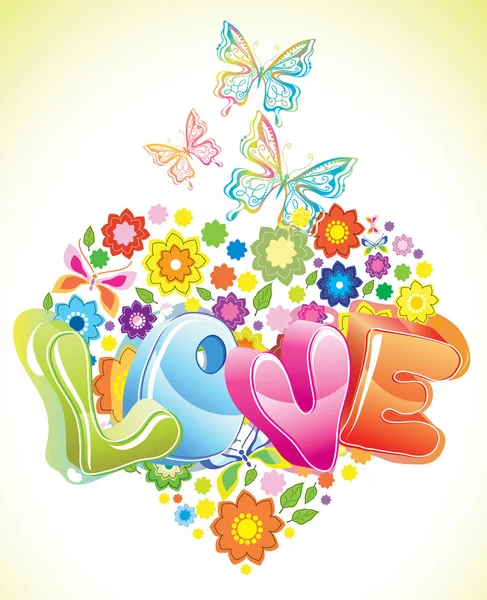 Lumineux fond floral Valentin — Image vectorielle