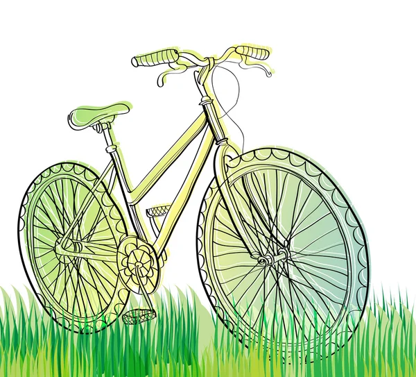 自行车在字段 — 图库矢量图片
