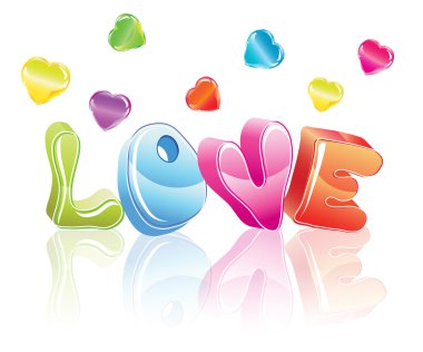 3d love word clipart