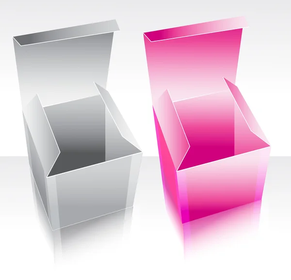 Duas caixas rosa e cinza —  Vetores de Stock