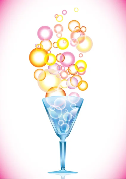 Cocktail with bubbles — Stock Vector