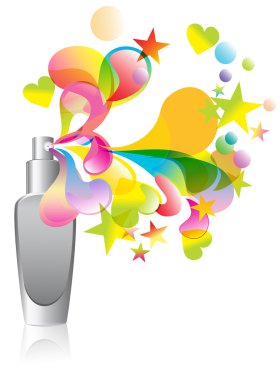Background with cosmetic bottle splash clipart