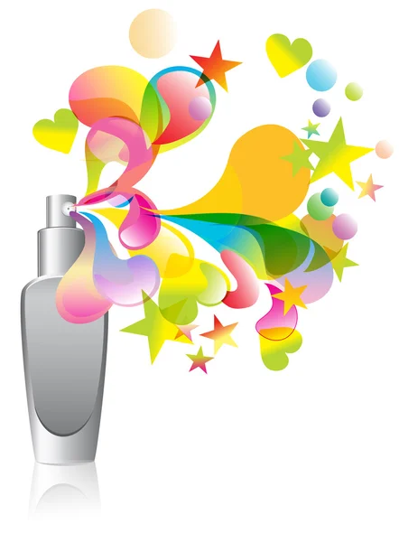 Bakgrund med kosmetiska flaska splash — Stock vektor