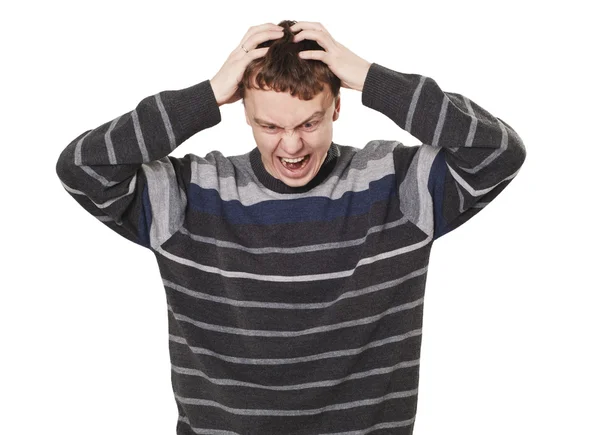 stock image Young man shouting