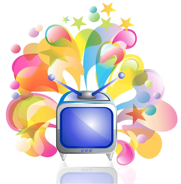 TV pictogram en heldere splash — Stockvector